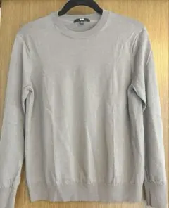 UNIQLO レディース メリノクルーネックセーター グレーベージュ XL