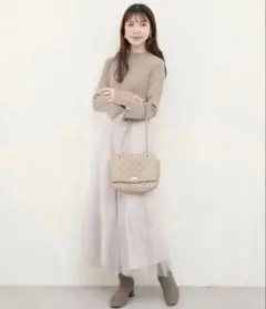 新品⭐︎natural couture チュールドッキングワンピース ［B107］