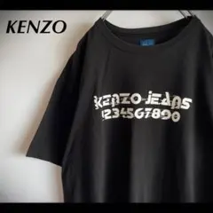 ケンゾー ジーンズ KENZO Tシャツ デカロゴ 日本製 黒 ブラック