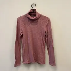 UNIQLO ボーダー タートルネック 長袖カットソー M
