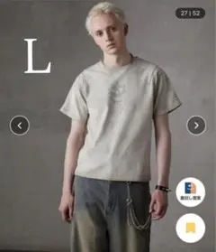 GRANCY】スカルラインストーンデザインtシャツ サンドベージュ L