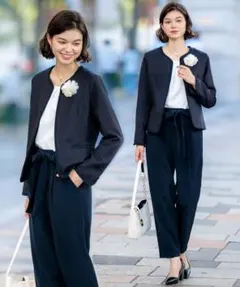 美品　GeeRA　ジーラ　ツイードジャケット4点パンツセットアップスーツ　15号