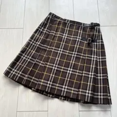 Y2Kバーバリーズブルーレーベル ノバチェック プリーツ ラップスカート ミニ