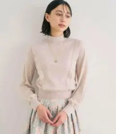 ANAYI アナイ【2022AW】メリノウールサイドスカラッププルオーバー