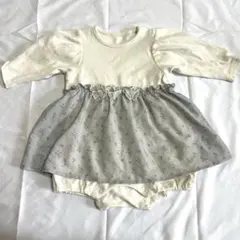 プティマイン　花柄　長袖　ロンパース　カバーオール 70 花柄