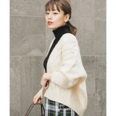 アーバンリサーチサニーレーベル/ケーブルガウンニット/カーディガン/ニットガウン