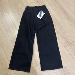 JEANASIS ダークグレー ワイドデニムパンツ