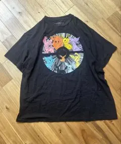 ポケモン イーブイ進化形集合 Tシャツ XL 黒 モンスターボールデザインのサムネイル
