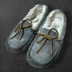UGG アグ グレー スウェード ボア モカシン