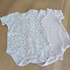 コットン半袖ボディスーツ2枚セット