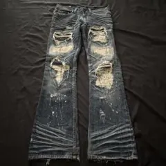 MIDAS 希少 フレア デニム ブーツカット y2k グランジ 平成 LOWBOX 平成初期 ギャル男 グランジy2k 色褪せ ブーツカット