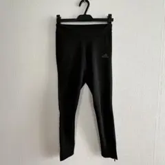 【adidas】アディダス レギンス タイツ ランニング 裾ジップ 黒 M