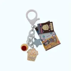 じゃらじゃらキーホルダー キャラパキ 白 犬 水色