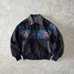 90s BEE-WILD アズテックジャケット ネイティブ柄 ボンバージャケット