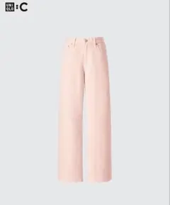 UNIQLOC ワイドストレートジーンズ　ピンク