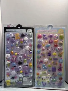 ボンボンドロップシール ぷくぷく 平成レトロ 動物 食べ物 2枚セット