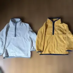 ユニクロ　フリース2着 白色がサイズ120 黄色がサイズ110 になります。