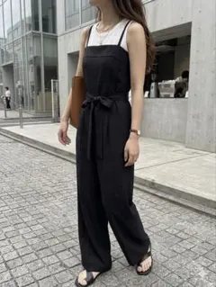 美品】LHELBIE レルビエ ボタンデザインオールインワン ブラック 