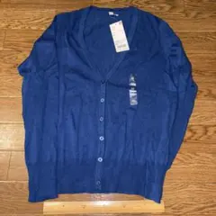 6 ユニクロ UNIQLO vネック カーディガン ブルー 青 M セーター