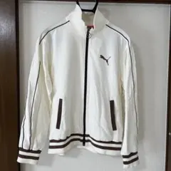 Puma ホワイト ジップアップジャケット　トレーナー　フルジップ　Lサイズ