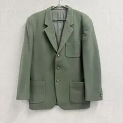 美品 ixi:z イクシーズ テーラードジャケット ウール グリーン 無地