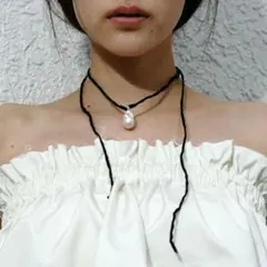 【美品・即日発送】anuke Silkcord x Pearl Necklaceのサムネイル