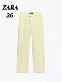 【新品】ZARA クロスウエスト ストレートジーンズ（36）