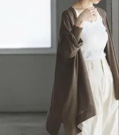 Noble ノーブル　シアーカーディガン ブラウン　美品のサムネイル