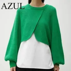 カシュクールニット　セットトップス　AZUL BY MOUSSY グリーン