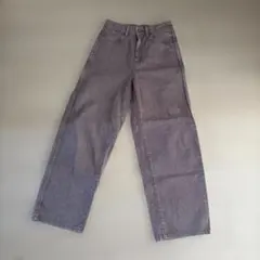 新品淡いピンクグレー 系ストレートデニム