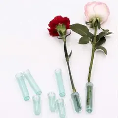 장식용 뚜껑이 달린 플라워 워터 튜브 100개, 녹색, 7cm