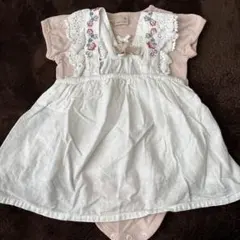 プティマイン　刺繍　チュニック　ロンパース　80cm