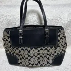 COACH コーチ ハンドバッグ 6366 シグネチャー 肩掛け　ネイビー