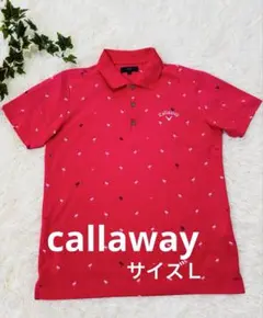 Callaway フラミンゴ柄 ポロシャツ L ピンク