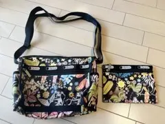【ハワイ限定】LeSportsac ショルダーバッグ　ワヒネフラ柄　ポーチ付き