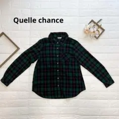Quelle chance チェック柄 長袖シャツ M ネイビー カジュアル