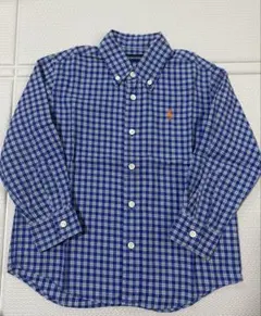 【美品】RALPH LAUREN チェックシャツ　　160㎝　150㎝　⑭ 00's Ralph Lauren ラルフローレン チェックシャツ オレンジ青緑
