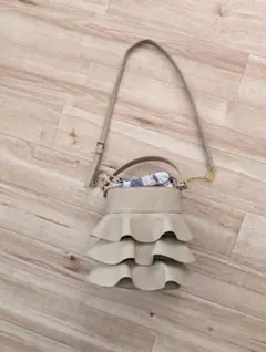 BLUELABEL CRESTBRIDGE フリル2WAYバッグ グレージュ美品