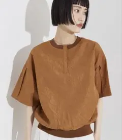 NOMINE シワ加工リンクルTシャツ ブラウンのサムネイル