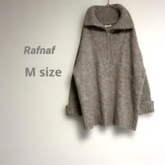 Rafnaf レディース ビックハイネックセーター ふんわり柔らか グレージュ