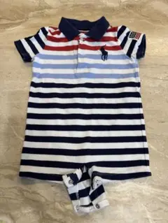 Ralph Lauren ラルフローレン　ストライプロンパース 9Ｍ　75㎝