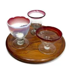 大正浪漫 乳白ぼかし 気泡入り 氷コップ 8点セット 和ガラス R8SB393 大正浪漫 乳白ぼかし 気泡入り 氷コップ 8点セット 和ガラス R8SB393