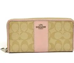 新品未使用❣️COACH コーチ 長財布 財布 ピンク ベージュ シグネチャー柄