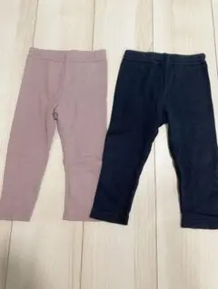 80サイズ リブレギンス 2色セット　西松屋