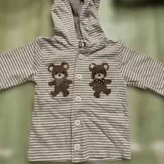 クマ　ボーダー　パーカー　美品