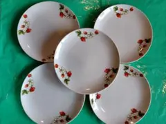 ストロベリー　いちご　イチゴ　苺　花　レトロ　レトロ食器　セット