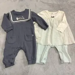 バースデイ コトリ cottoli 長袖ロンパース 2点セット 80cm