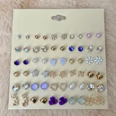 30個セット ピアス まとめ売り パープル 紫 可愛い プレゼント 1点限定