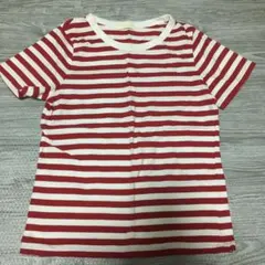 earth music&ecology 半袖Tシャツ S 赤白ストライプ