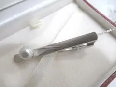 日貿真珠　天然パール　タイピン　SILVER 925刻印　パレスホテル東京